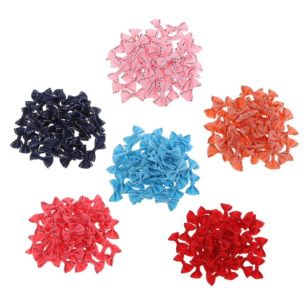 50 Pieces Handmade Polka Dot Decorative Bow DIY Crafts Decorative Bow DIY Crafts Decorative Bow for Sewing Supplies Accessories