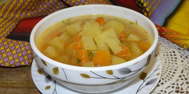 Суп с тыквой, картошкой и имбирём