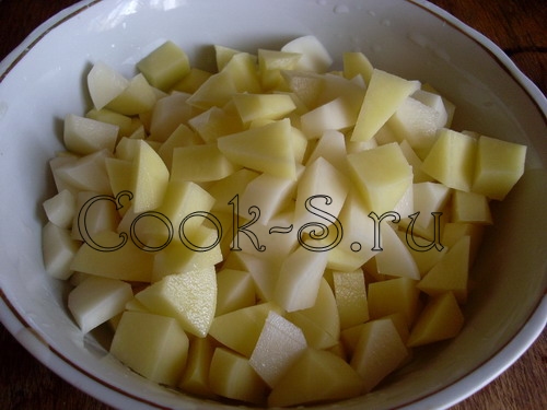 суп из лисичек - картофель