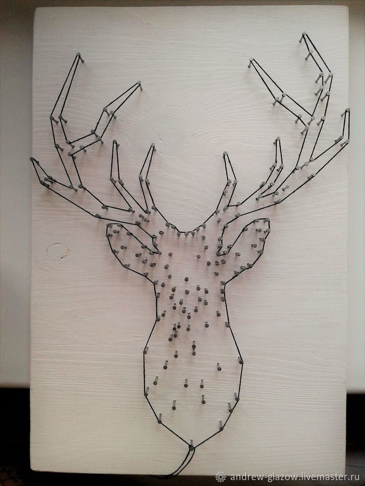 Создаем контурного оленя в технике String Art, фото № 14