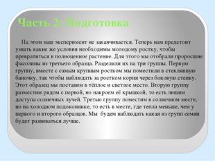 Часть 2: Подготовка На этом наш эксперимент не заканчивается. Теперь нам пред