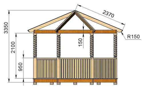 Схема деревянной беседки