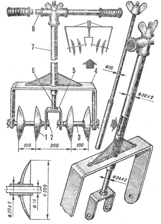 Схема сборки дискового роторного культиватора