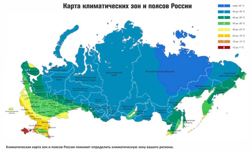 Карта климатических зон