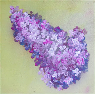 Добавим яркости цветочкам с помощью белой краски или более насыщенных оттенков фиолетового