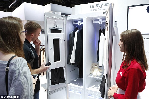 The LG Styler wardrobe (pictured) is fitted with LG