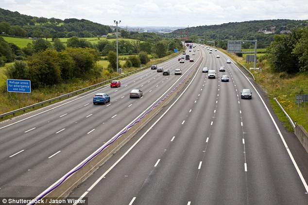 Plans will see almost 300 miles of the UK motorway network converted into smart routes by 2021, some of which will have all-lane running and no hard shoulder, like this section of the M1 in West Yorkshire