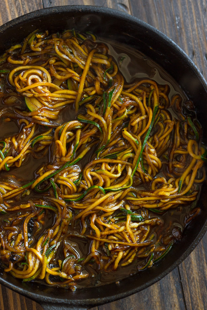 Easy 10 Minute Asian Zucchini Noodles (low-carb, Paleo)