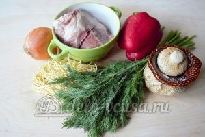 Суп-лапша с мясом: Ингредиенты