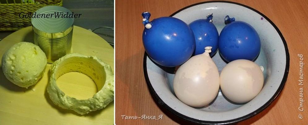 Основа для топиария из макрофлекса изготавливается двумя способами: можно воспользоваться воздушным шариком и сразу получить ровный шар при застывании пены или жестяной формой, вырезав шар нужного размера