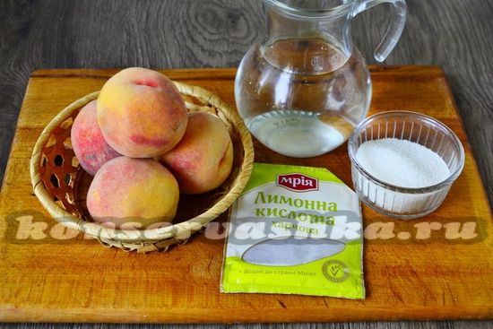 Ингредиенты для приготовления персиков в сиропе