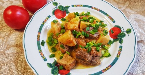 Тушеная картошка с мясом