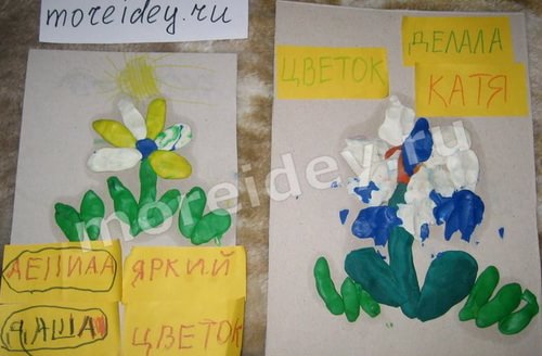 детские поделки на тему весна - рисунок пластилином