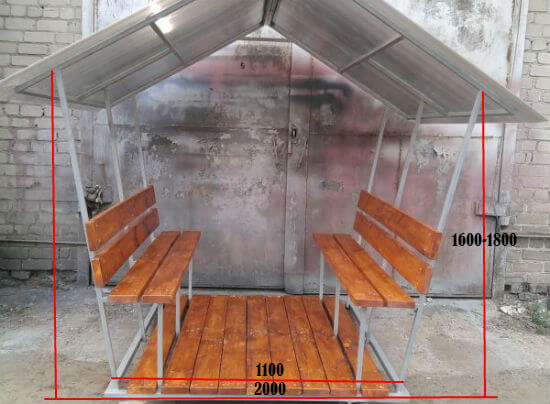 Схема-фото комбинированный переносной беседки