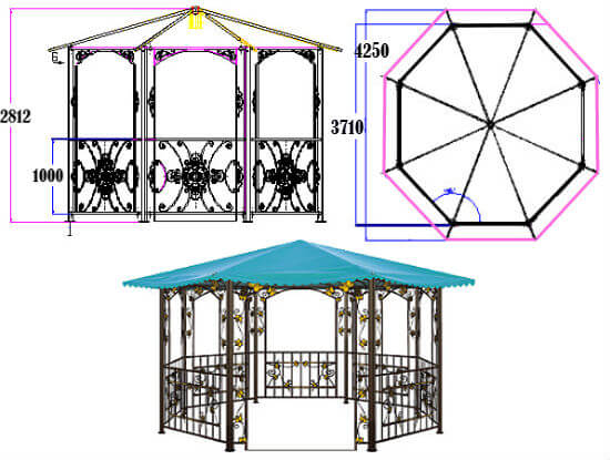 Схема восьмигранной конструкции