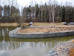 Укрепление берегов габионами