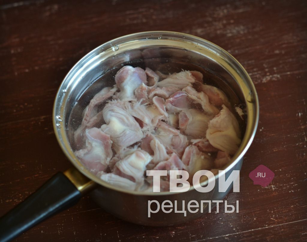 тушеные куриные желудки