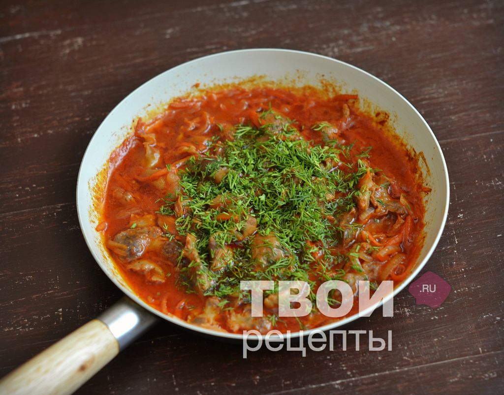 тушеные куриные желудки