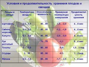 Условия продолжительного хранения 