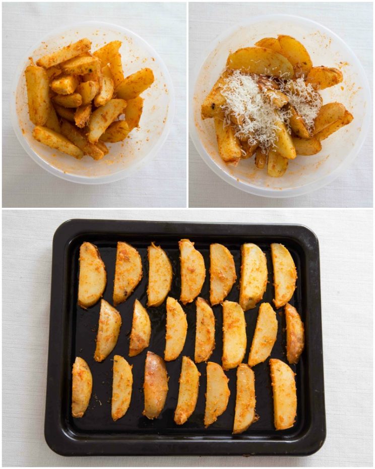 How to make parmesan potato wedges - 3 step by step photos