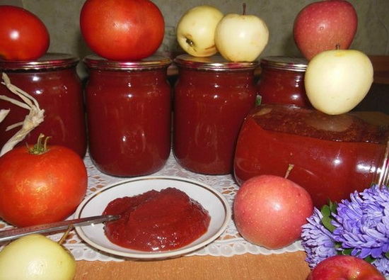 Кетчуп с яблоками и помидорами