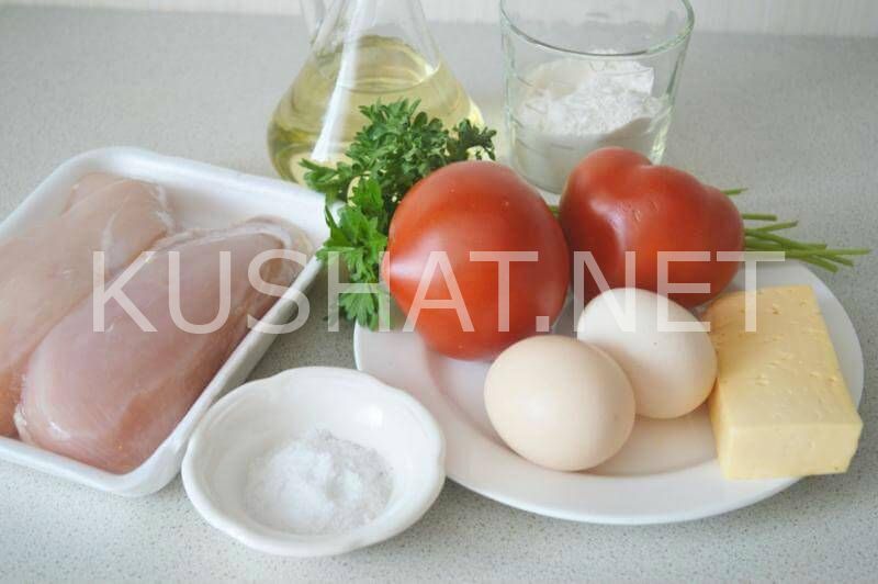 1_куриные отбивные с помидорами и сыром в духовке