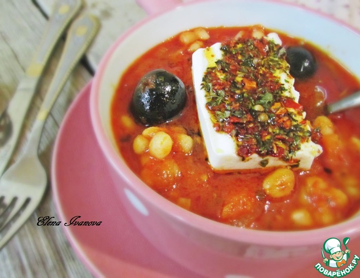 Рецепт: Густой томатный суп с белой фасолью